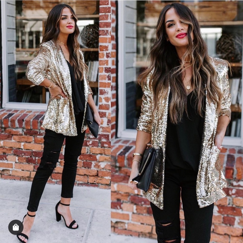 VICI COLLECTION GOLD SEQUENCE BLAZER
